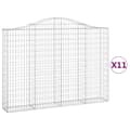 Miniatyrbilde 2 av 6: vidaXL Gabionkurver buede 11 stk 200x30x140/160 cm galvanisert jern