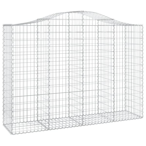 vidaXL Gabionkurver buede 10 stk 200x50x140/160 cm galvanisert jern