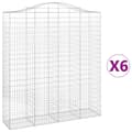Miniatyrbilde 2 av 6: vidaXL Gabionkurver buede 6 stk 200x50x220/240 cm galvanisert jern