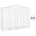 Miniatyrbilde 2 av 6: vidaXL Gabionkurver buede 15 stk 200x50x140/160 cm galvanisert jern