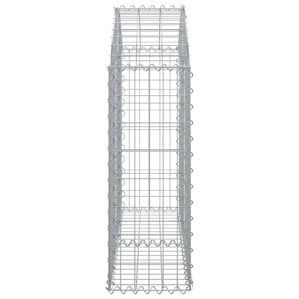 vidaXL Gabionkurv buet 100x30x80/100 cm galvanisert jern