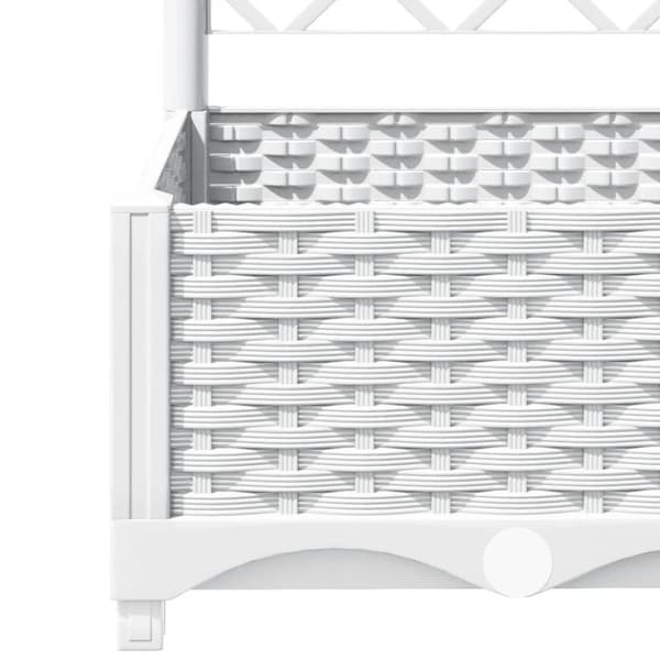 vidaXL plantekasse med espalier 120x40x121,5 cm PP hvid
