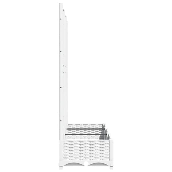 vidaXL Plantekasse med espalier hvit 120x40x121,5 cm PP