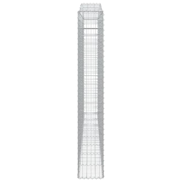 vidaXL Gabionkurver buede 3 stk 400x30x200/220 cm galvanisert jern