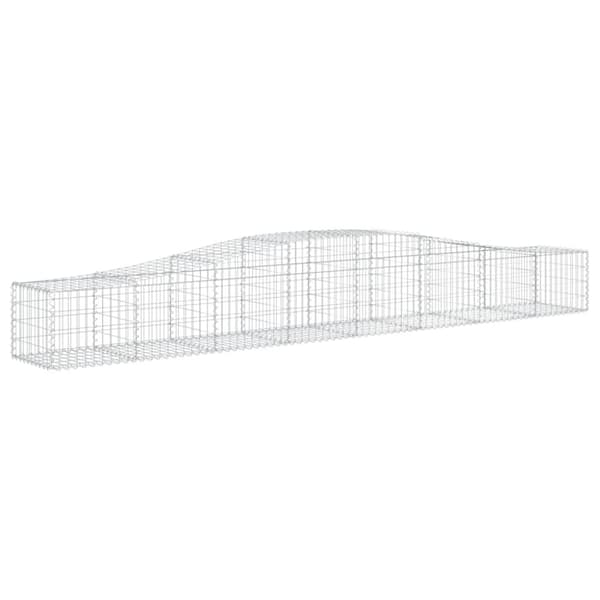 vidaXL Gabionkurver buede 8 stk 400x50x40/60 cm galvanisert jern