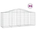 Miniatyrbilde 2 av 6: vidaXL Gabionkurver buede 6 stk 200x50x80/100 cm galvanisert jern