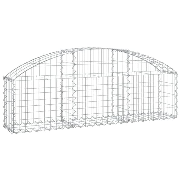 vidaXL Kaareva kivikori 150x30x40/60 cm galvanoitu rauta