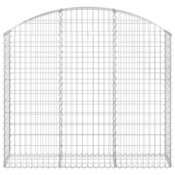 vidaXL buet gabionkurv 150x30x120/140 cm galvaniseret jern