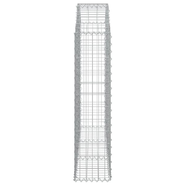 vidaXL buet gabionkurv 150x30x120/140 cm galvaniseret jern