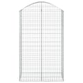 Miniatyrbillede 3 af 5: vidaXL buet gabionkurv 100x50x160/180 cm galvaniseret jern