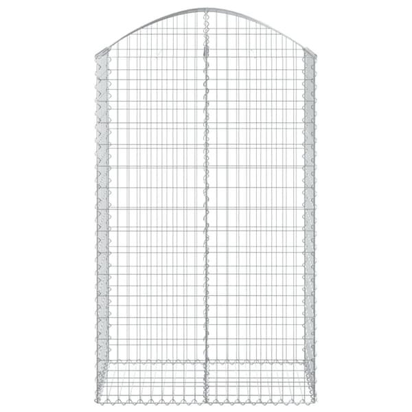 vidaXL buet gabionkurv 100x50x160/180 cm galvaniseret jern