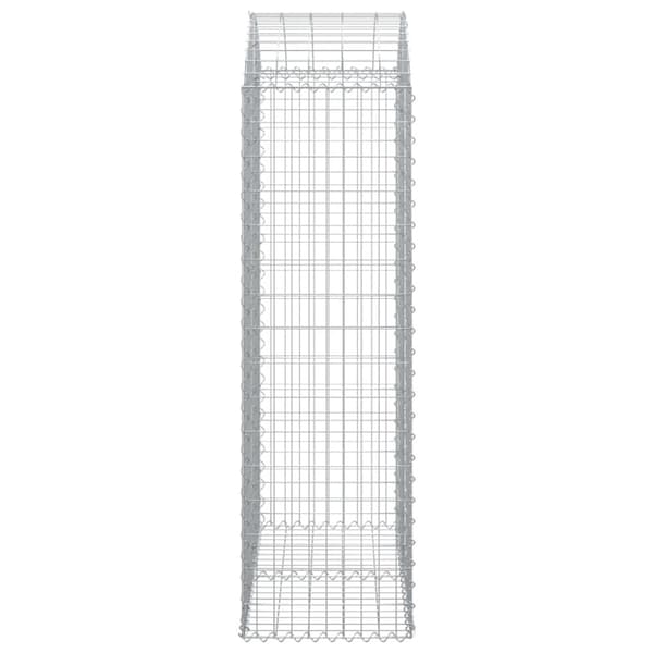 vidaXL buet gabionkurv 100x50x160/180 cm galvaniseret jern