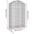Miniatyrbillede 5 af 5: vidaXL buet gabionkurv 100x50x160/180 cm galvaniseret jern