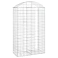 Miniatyrbillede 2 af 5: vidaXL buet gabionkurv 100x50x160/180 cm galvaniseret jern