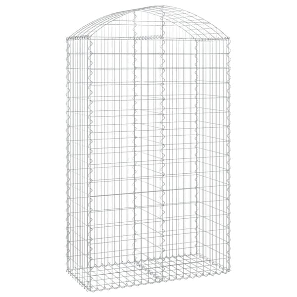 vidaXL buet gabionkurv 100x50x160/180 cm galvaniseret jern