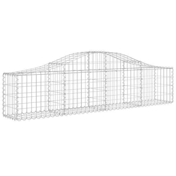 vidaXL buede gabionkurve 5 stk. 200x30x40/60 cm galvaniseret jern