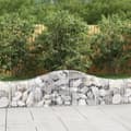 Miniatyrbillede 1 af 6: vidaXL buede gabionkurve 8 stk. 200x30x40/60 cm galvaniseret jern