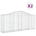 Miniatyrbillede 2 af 6: vidaXL buede gabionkurve 2 stk. 200x30x80/100 cm galvaniseret jern