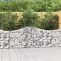 Miniatyrbillede 1 af 6: vidaXL buede gabionkurve 2 stk. 200x30x80/100 cm galvaniseret jern