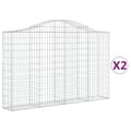 Pikkukuva 2 / 6: vidaXL Kaarevat kivikorit 2 kpl 200x30x120/140 cm galvanoitu rauta