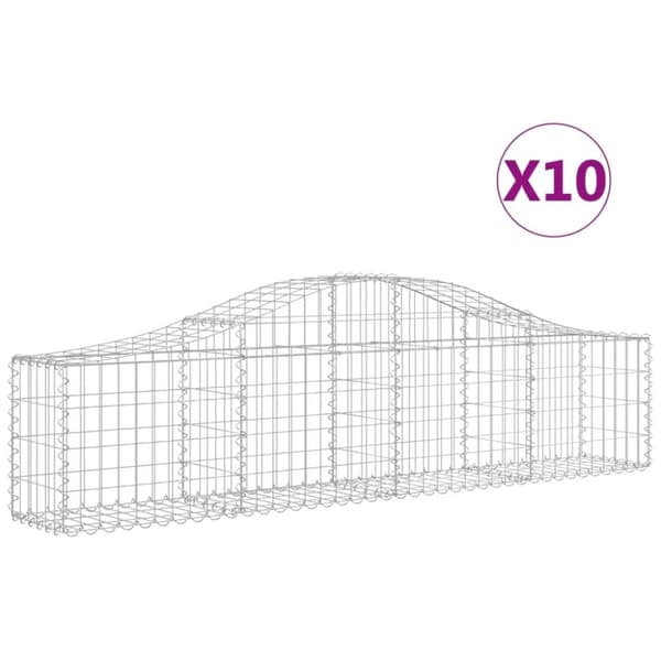 vidaXL Kaarevat kivikorit 10 kpl 200x30x40/60 cm galvanoitu rauta