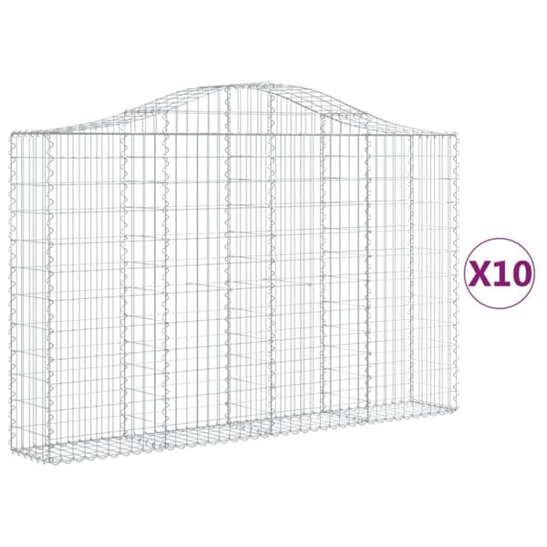 vidaXL Kaarevat kivikorit 10 kpl 200x30x120/140 cm galvanoitu rauta