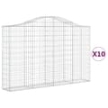 Pikkukuva 2 / 6: vidaXL Kaarevat kivikorit 10 kpl 200x30x120/140 cm galvanoitu rauta