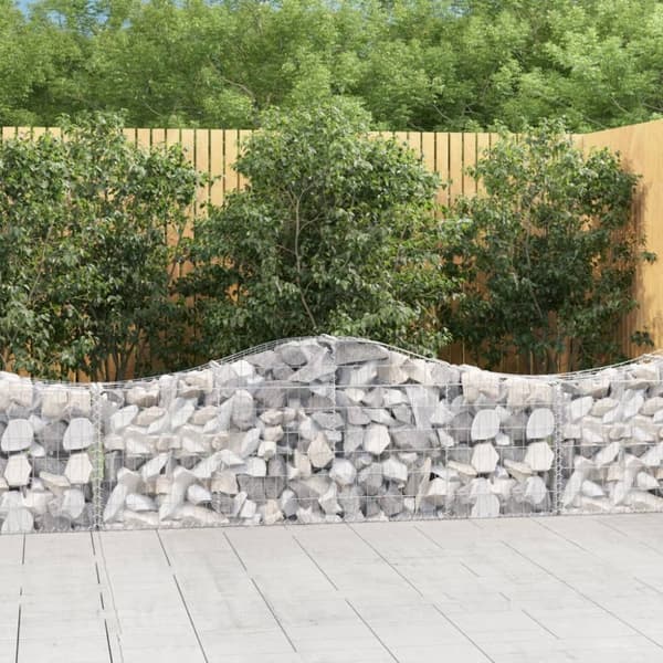 vidaXL Kaarevat kivikorit 8 kpl 200x30x60/80 cm galvanoitu rauta