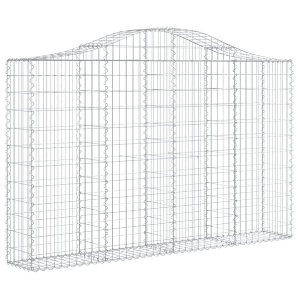 vidaXL buede gabionkurve 11 stk. 200x30x120/140 cm galvaniseret jern