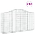 Miniatyrbillede 2 af 6: vidaXL buede gabionkurve 10 stk. 200x30x100/120 cm galvaniseret jern