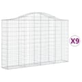 Miniatyrbillede 2 af 6: vidaXL buede gabionkurve 9 stk. 200x30x120/140 cm galvaniseret jern