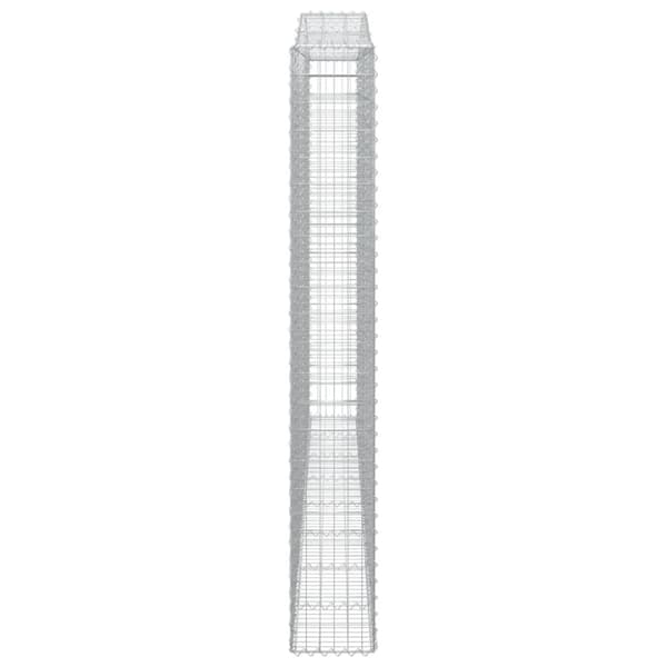 vidaXL buet gabionkurv 400x30x220/240 cm galvaniseret jern