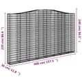 Miniatyrbillede 5 af 5: vidaXL buet gabionkurv 400x30x220/240 cm galvaniseret jern