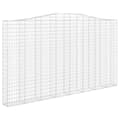 Miniatyrbillede 2 af 5: vidaXL buet gabionkurv 400x30x220/240 cm galvaniseret jern