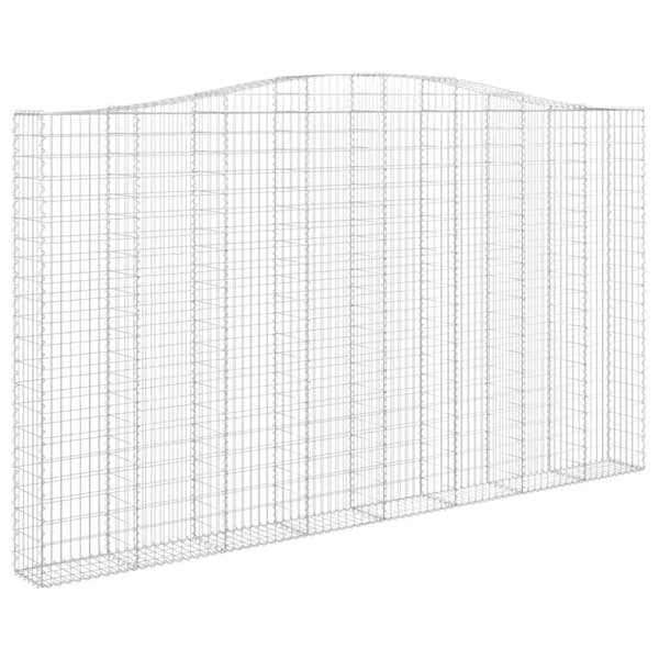 vidaXL buet gabionkurv 400x30x220/240 cm galvaniseret jern