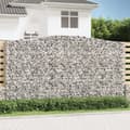 Miniatyrbillede 1 af 5: vidaXL buet gabionkurv 400x30x220/240 cm galvaniseret jern