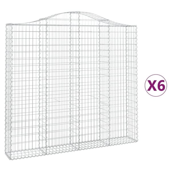 vidaXL Kaarevat kivikorit 6 kpl 200x30x180/200 cm galvanoitu rauta
