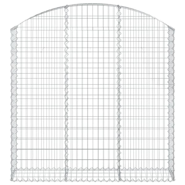 vidaXL Kaareva kivikori 150x30x140/160 cm galvanoitu rauta