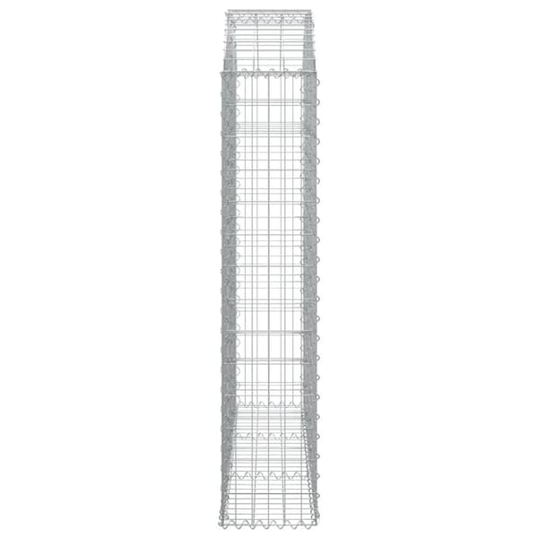 vidaXL Kaareva kivikori 150x30x140/160 cm galvanoitu rauta