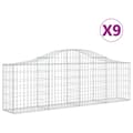 Miniatyrbillede 2 af 6: vidaXL buede gabionkurve 9 stk. 200x30x60/80 cm galvaniseret jern