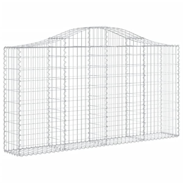 vidaXL buede gabionkurve 4 stk. 200x30x100/120 cm galvaniseret jern
