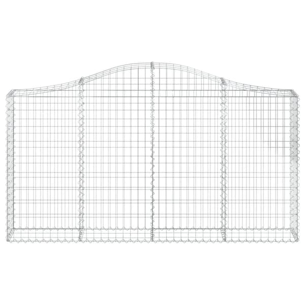 vidaXL buede gabionkurve 4 stk. 200x30x100/120 cm galvaniseret jern