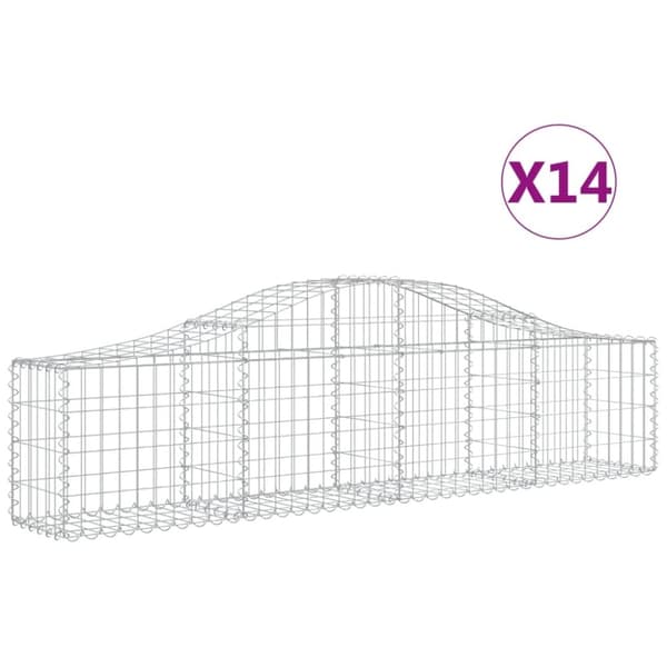 vidaXL Kaarevat kivikorit 14 kpl 200x30x40/60 cm galvanoitu rauta