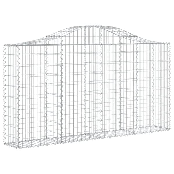 vidaXL buede gabionkurve 30 stk. 200x30x100/120 cm galvaniseret jern