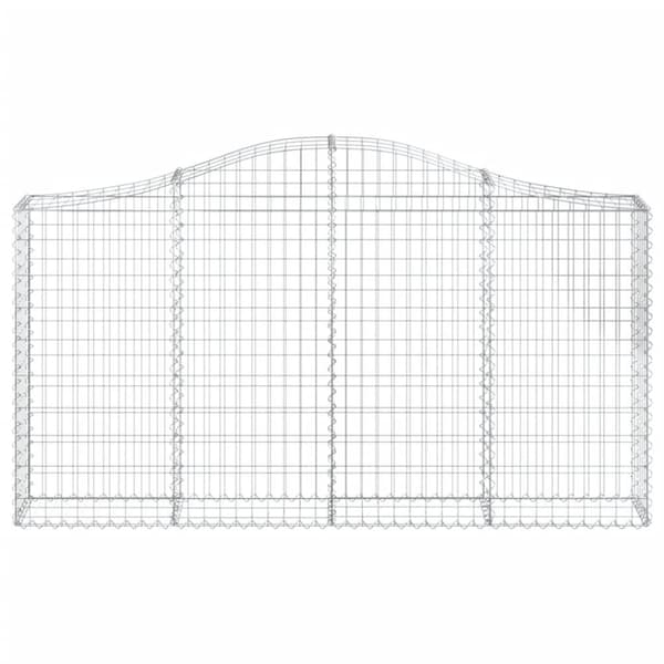 vidaXL buede gabionkurve 30 stk. 200x30x100/120 cm galvaniseret jern