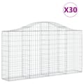 Miniatyrbillede 2 af 6: vidaXL buede gabionkurve 30 stk. 200x30x100/120 cm galvaniseret jern