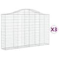 Pikkukuva 2 / 6: vidaXL Kaarevat kivikorit 3 kpl 200x30x120/140 cm galvanoitu rauta
