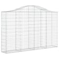 Miniatyrbillede 3 af 6: vidaXL buede gabionkurve 8 stk. 200x30x120/140 cm galvaniseret jern