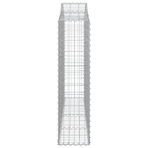 vidaXL buede gabionkurve 8 stk. 200x30x120/140 cm galvaniseret jern