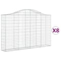 Miniatyrbillede 2 af 6: vidaXL buede gabionkurve 8 stk. 200x30x120/140 cm galvaniseret jern